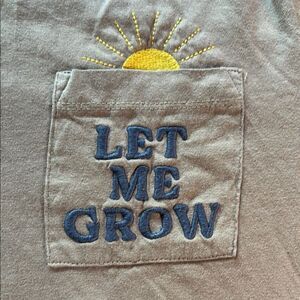 “Let Me Grow” 🌱 Graphic Cropped T-Shirt with Embroidery